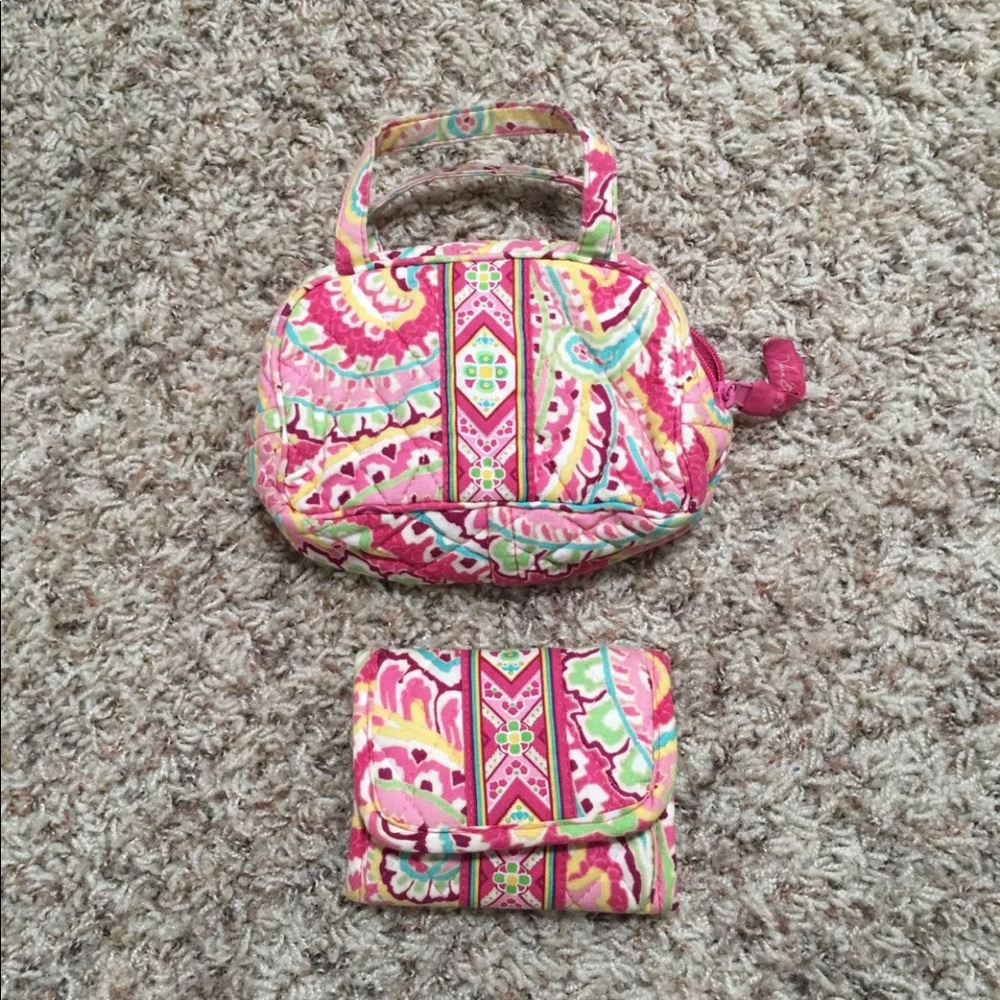 Vera Bradley Capri Melon Katie Small Bag + Wallet